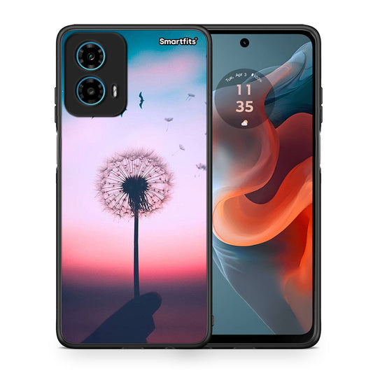 Θήκη Motorola G34 5G Wish Boho από τη Smartfits με σχέδιο στο πίσω μέρος και μαύρο περίβλημα | Motorola G34 5G Wish Boho case with colorful back and black bezels