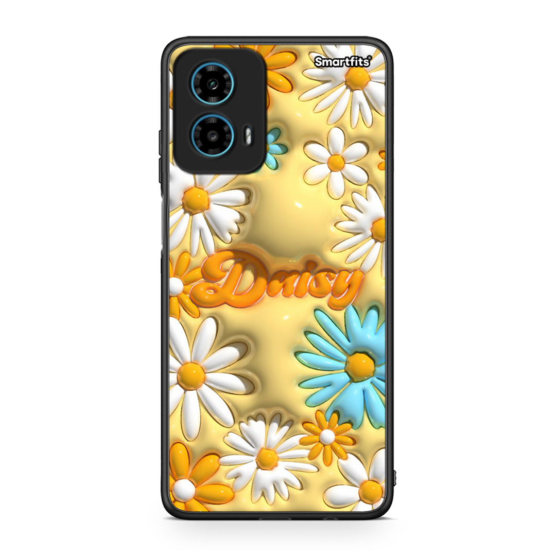 Motorola G34 5G Bubble Daisies θήκη από τη Smartfits με σχέδιο στο πίσω μέρος και μαύρο περίβλημα | Smartphone case with colorful back and black bezels by Smartfits