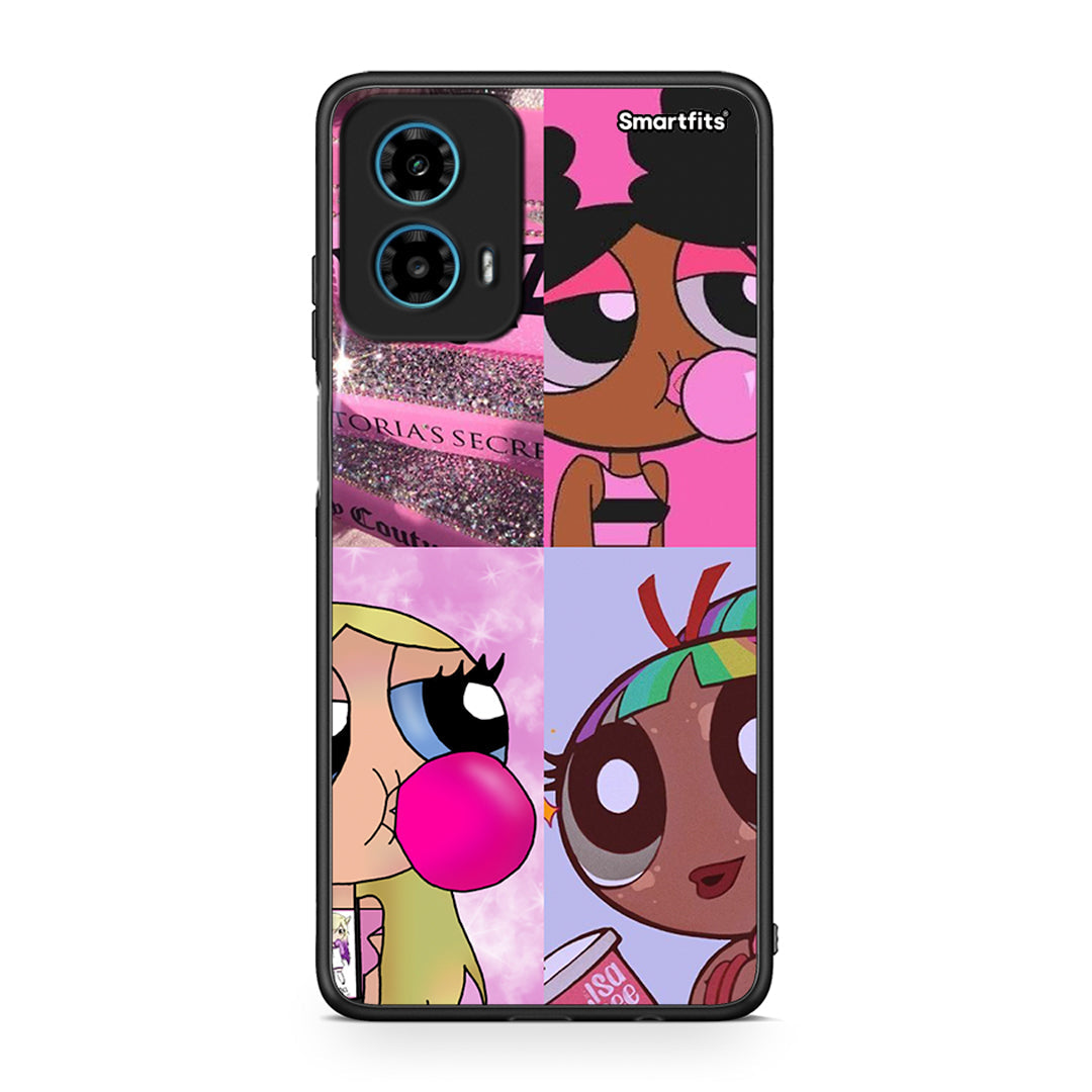 Motorola G34 5G Bubble Girls Θήκη Αγίου Βαλεντίνου από τη Smartfits με σχέδιο στο πίσω μέρος και μαύρο περίβλημα | Smartphone case with colorful back and black bezels by Smartfits