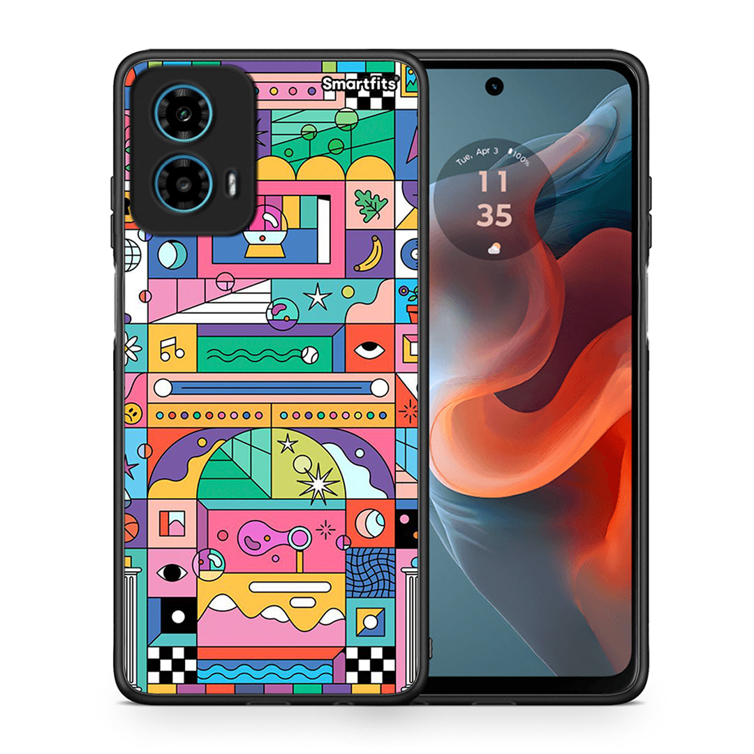Θήκη Motorola G34 5G Bubbles Soap από τη Smartfits με σχέδιο στο πίσω μέρος και μαύρο περίβλημα | Motorola G34 5G Bubbles Soap case with colorful back and black bezels