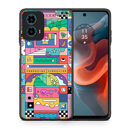 Θήκη Motorola G34 5G Bubbles Soap από τη Smartfits με σχέδιο στο πίσω μέρος και μαύρο περίβλημα | Motorola G34 5G Bubbles Soap case with colorful back and black bezels