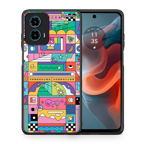 Θήκη Motorola G34 5G Bubbles Soap από τη Smartfits με σχέδιο στο πίσω μέρος και μαύρο περίβλημα | Motorola G34 5G Bubbles Soap case with colorful back and black bezels