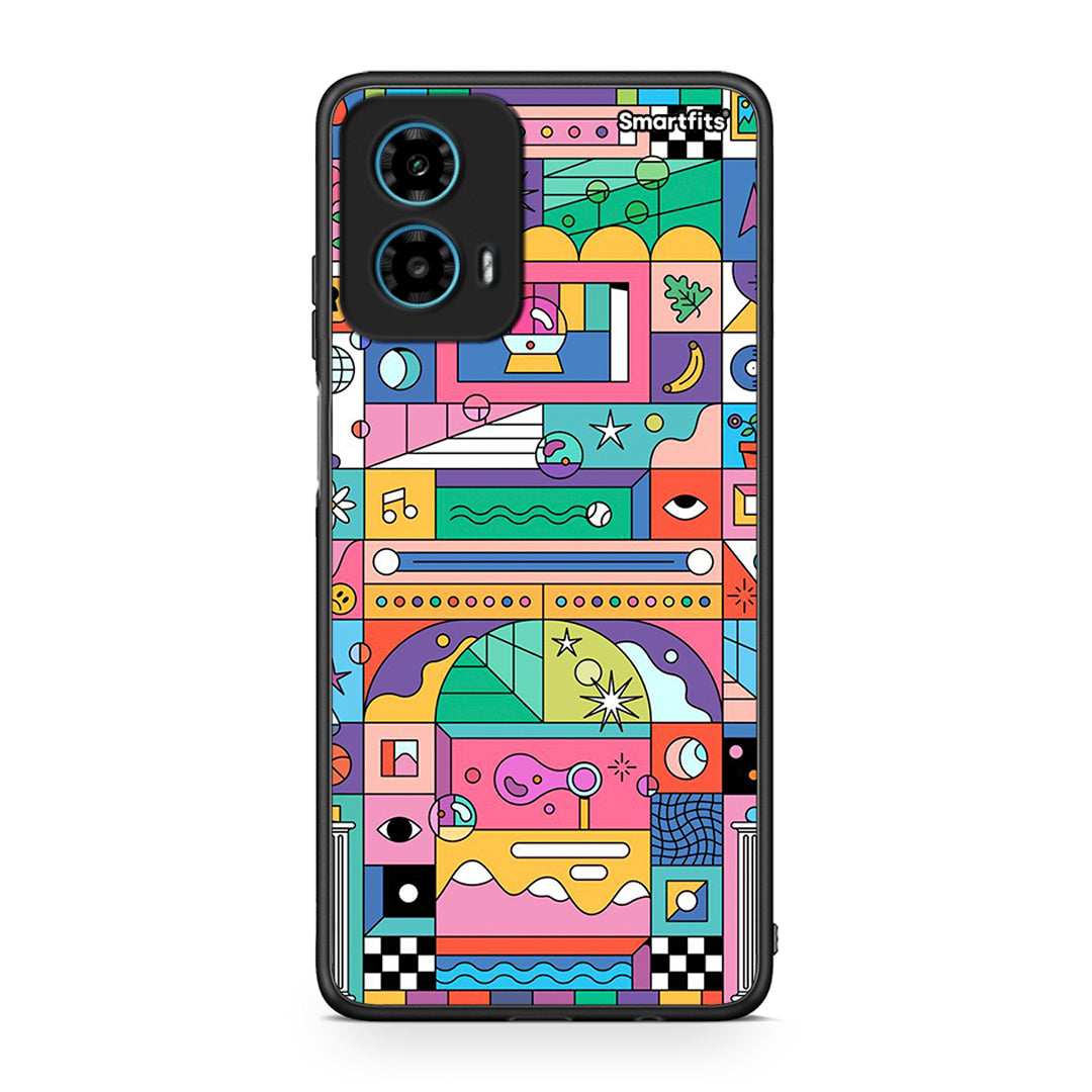 Motorola G34 5G Bubbles Soap θήκη από τη Smartfits με σχέδιο στο πίσω μέρος και μαύρο περίβλημα | Smartphone case with colorful back and black bezels by Smartfits