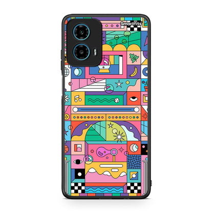 Motorola G34 5G Bubbles Soap θήκη από τη Smartfits με σχέδιο στο πίσω μέρος και μαύρο περίβλημα | Smartphone case with colorful back and black bezels by Smartfits