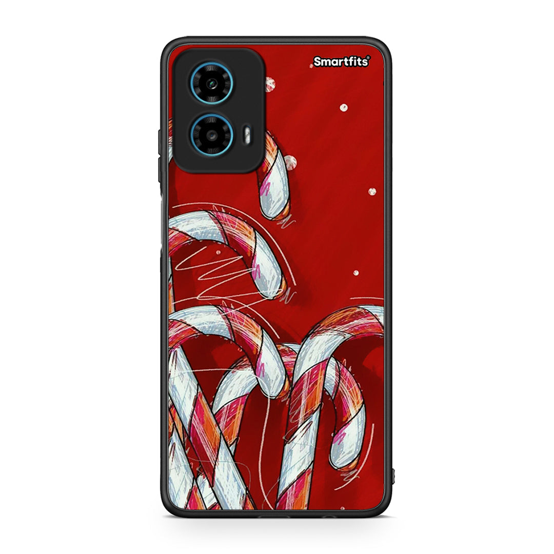 Motorola G34 5G Candy Cane θήκη από τη Smartfits με σχέδιο στο πίσω μέρος και μαύρο περίβλημα | Smartphone case with colorful back and black bezels by Smartfits