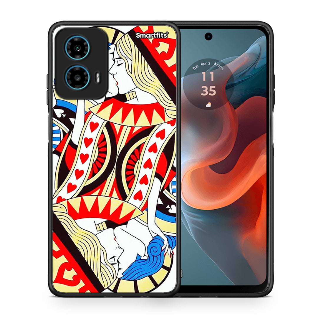 Θήκη Motorola G34 5G Card Love από τη Smartfits με σχέδιο στο πίσω μέρος και μαύρο περίβλημα | Motorola G34 5G Card Love case with colorful back and black bezels