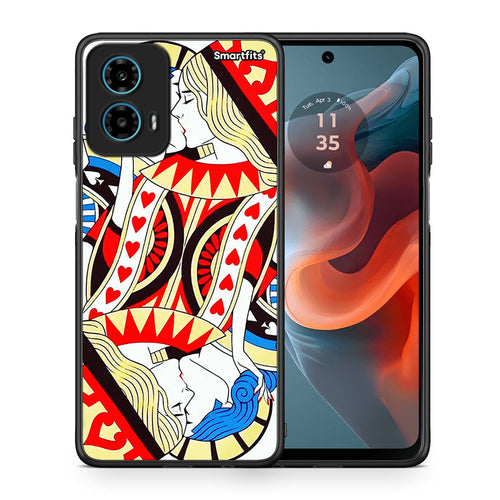 Θήκη Motorola G34 5G Card Love από τη Smartfits με σχέδιο στο πίσω μέρος και μαύρο περίβλημα | Motorola G34 5G Card Love case with colorful back and black bezels