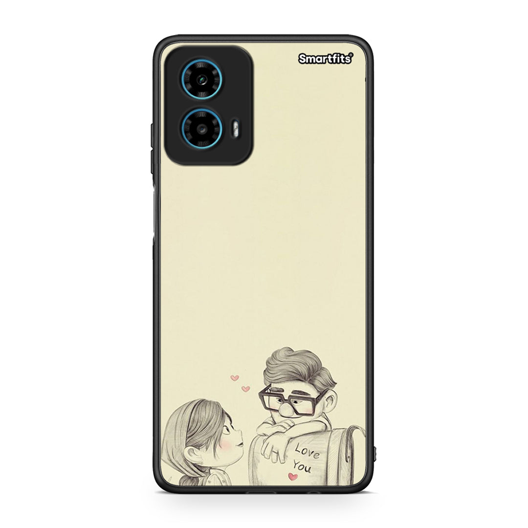 Motorola G34 5G Carl And Ellie θήκη από τη Smartfits με σχέδιο στο πίσω μέρος και μαύρο περίβλημα | Smartphone case with colorful back and black bezels by Smartfits