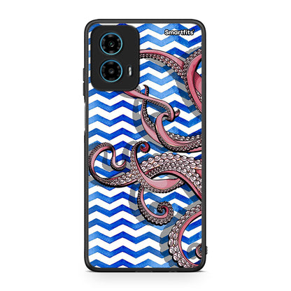Motorola G34 5G Chevron Devilfish θήκη από τη Smartfits με σχέδιο στο πίσω μέρος και μαύρο περίβλημα | Smartphone case with colorful back and black bezels by Smartfits