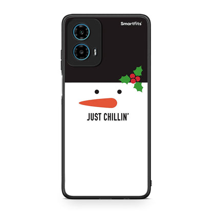 Motorola G34 5G Christmas Chillin θήκη από τη Smartfits με σχέδιο στο πίσω μέρος και μαύρο περίβλημα | Smartphone case with colorful back and black bezels by Smartfits