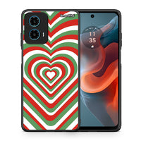 Thumbnail for Θήκη Motorola G34 5G Christmas Hearts από τη Smartfits με σχέδιο στο πίσω μέρος και μαύρο περίβλημα | Motorola G34 5G Christmas Hearts case with colorful back and black bezels