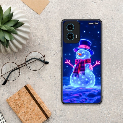 Christmas Neon Snowman - Motorola G34 5G θήκη