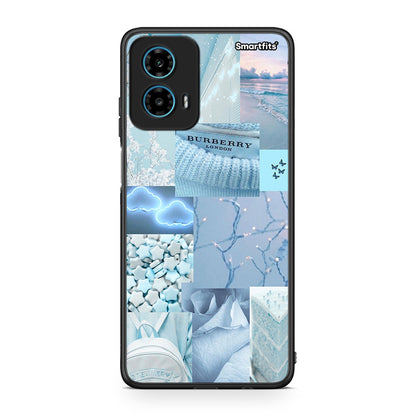 Motorola G34 5G Ciel Aesthetic Collage θήκη από τη Smartfits με σχέδιο στο πίσω μέρος και μαύρο περίβλημα | Smartphone case with colorful back and black bezels by Smartfits