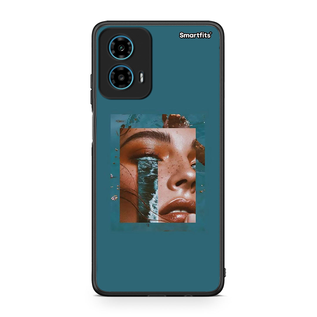 Motorola G34 5G Cry An Ocean θήκη από τη Smartfits με σχέδιο στο πίσω μέρος και μαύρο περίβλημα | Smartphone case with colorful back and black bezels by Smartfits