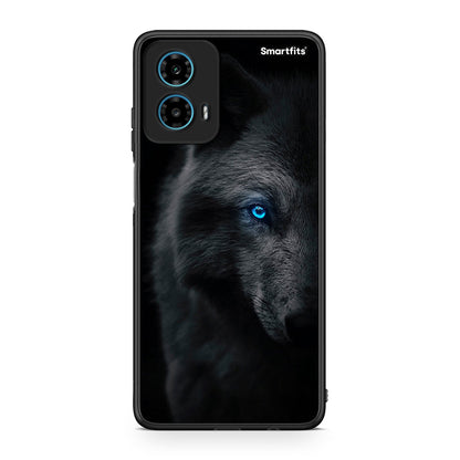 Motorola G34 5G Dark Wolf θήκη από τη Smartfits με σχέδιο στο πίσω μέρος και μαύρο περίβλημα | Smartphone case with colorful back and black bezels by Smartfits