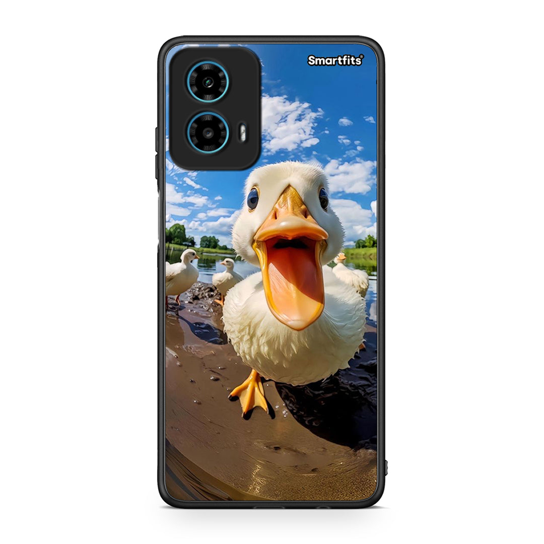 Motorola G34 5G Duck Face θήκη από τη Smartfits με σχέδιο στο πίσω μέρος και μαύρο περίβλημα | Smartphone case with colorful back and black bezels by Smartfits