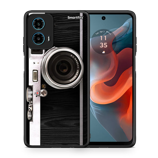 Θήκη Motorola G34 5G Emily In Paris από τη Smartfits με σχέδιο στο πίσω μέρος και μαύρο περίβλημα | Motorola G34 5G Emily In Paris case with colorful back and black bezels