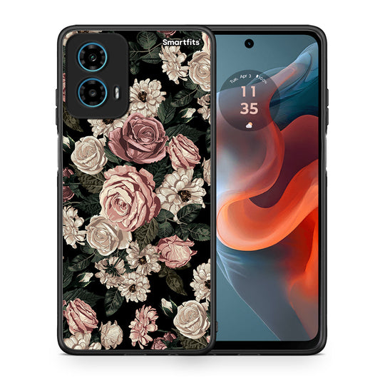 Θήκη Motorola G34 5G Wild Roses Flower από τη Smartfits με σχέδιο στο πίσω μέρος και μαύρο περίβλημα | Motorola G34 5G Wild Roses Flower case with colorful back and black bezels