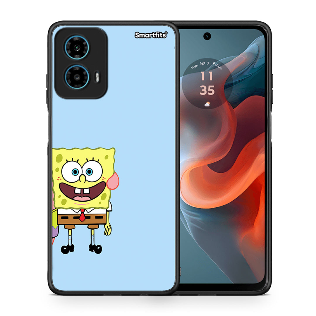 Θήκη Motorola G34 5G Friends Bob από τη Smartfits με σχέδιο στο πίσω μέρος και μαύρο περίβλημα | Motorola G34 5G Friends Bob case with colorful back and black bezels