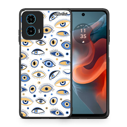 Θήκη Motorola G34 5G Ftou Ftou από τη Smartfits με σχέδιο στο πίσω μέρος και μαύρο περίβλημα | Motorola G34 5G Ftou Ftou case with colorful back and black bezels