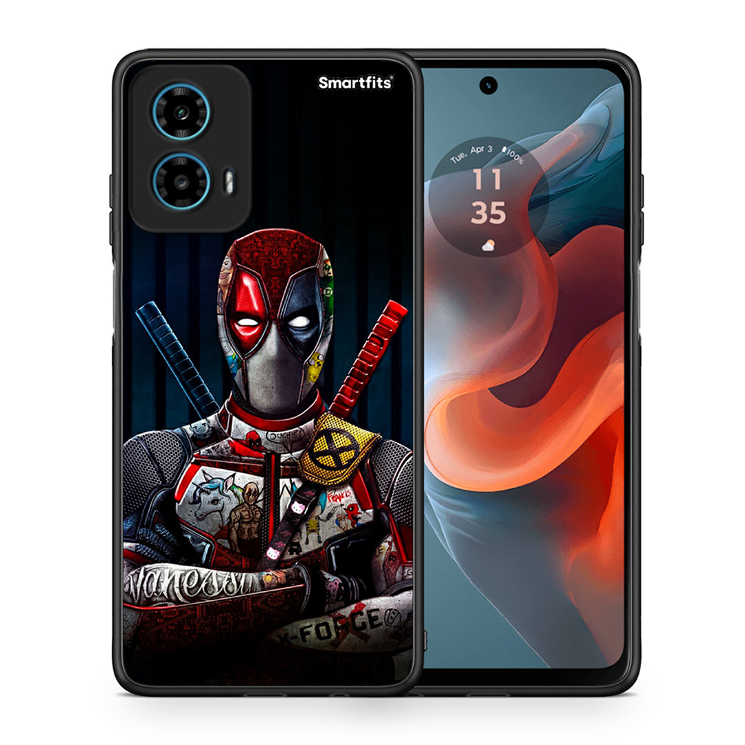 Θήκη Motorola G34 5G Funny Guy από τη Smartfits με σχέδιο στο πίσω μέρος και μαύρο περίβλημα | Motorola G34 5G Funny Guy case with colorful back and black bezels