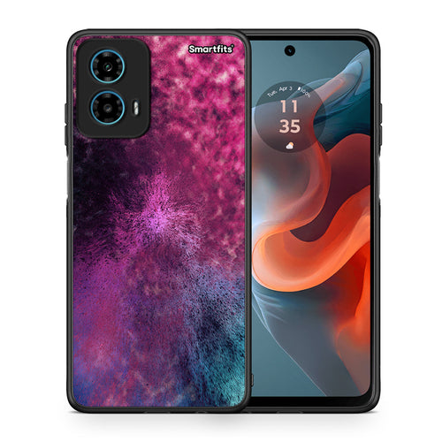 Θήκη Motorola G34 5G Aurora Galaxy από τη Smartfits με σχέδιο στο πίσω μέρος και μαύρο περίβλημα | Motorola G34 5G Aurora Galaxy case with colorful back and black bezels