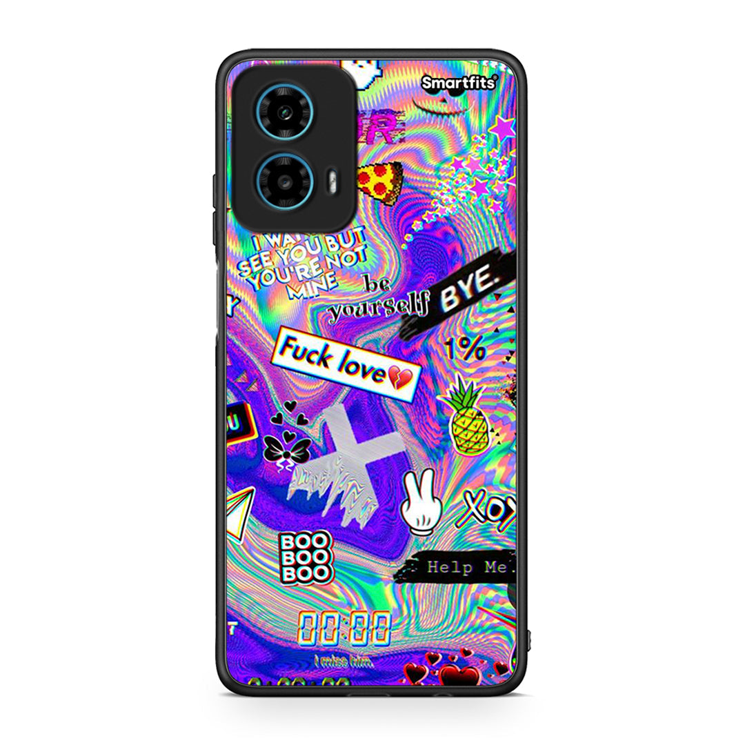Motorola G34 5G Game Over θήκη από τη Smartfits με σχέδιο στο πίσω μέρος και μαύρο περίβλημα | Smartphone case with colorful back and black bezels by Smartfits