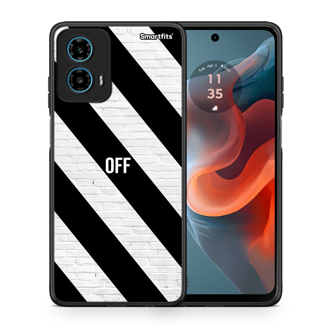 Θήκη Motorola G34 5G Get Off από τη Smartfits με σχέδιο στο πίσω μέρος και μαύρο περίβλημα | Motorola G34 5G Get Off case with colorful back and black bezels