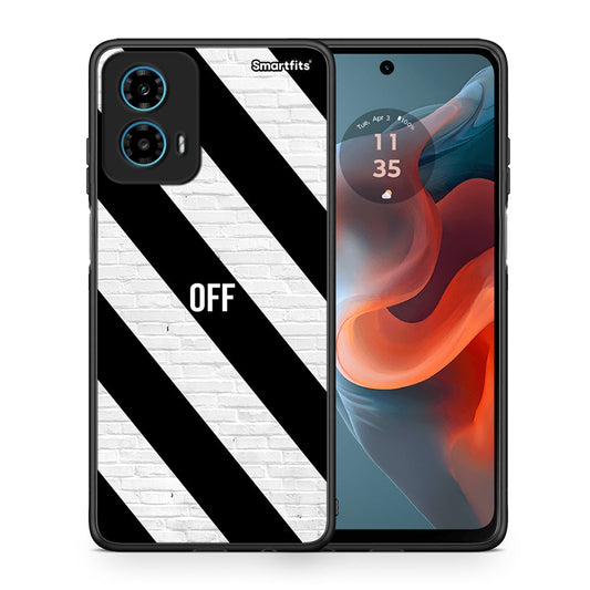 Θήκη Motorola G34 5G Get Off από τη Smartfits με σχέδιο στο πίσω μέρος και μαύρο περίβλημα | Motorola G34 5G Get Off case with colorful back and black bezels