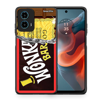 Θήκη Motorola G34 5G Golden Ticket από τη Smartfits με σχέδιο στο πίσω μέρος και μαύρο περίβλημα | Motorola G34 5G Golden Ticket case with colorful back and black bezels