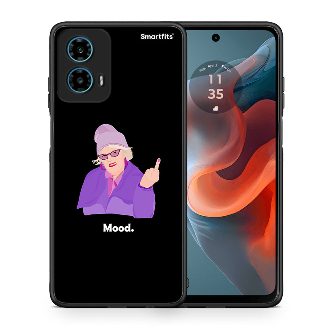 Θήκη Motorola G34 5G Grandma Mood Black από τη Smartfits με σχέδιο στο πίσω μέρος και μαύρο περίβλημα | Motorola G34 5G Grandma Mood Black case with colorful back and black bezels