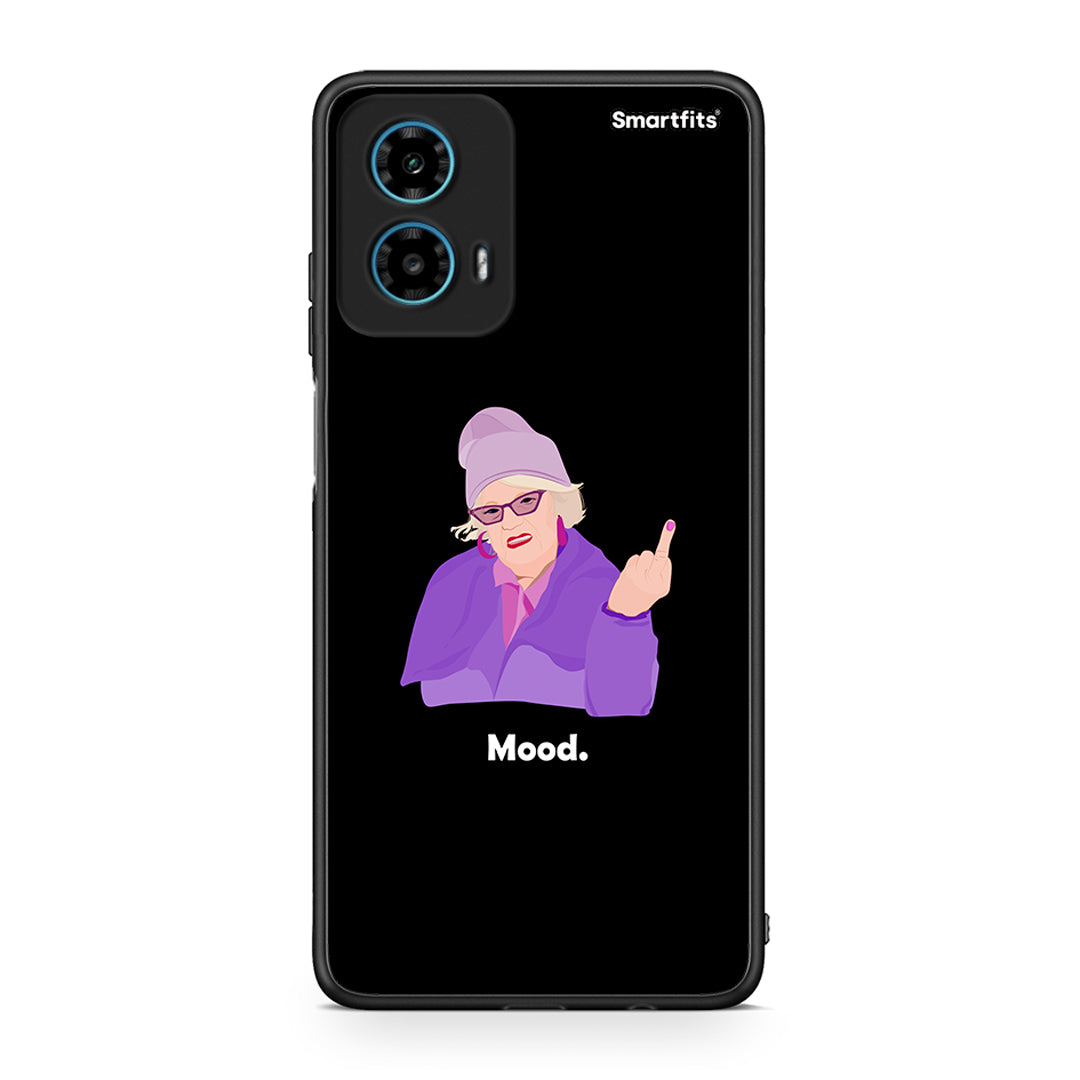 Motorola G34 5G Grandma Mood Black θήκη από τη Smartfits με σχέδιο στο πίσω μέρος και μαύρο περίβλημα | Smartphone case with colorful back and black bezels by Smartfits