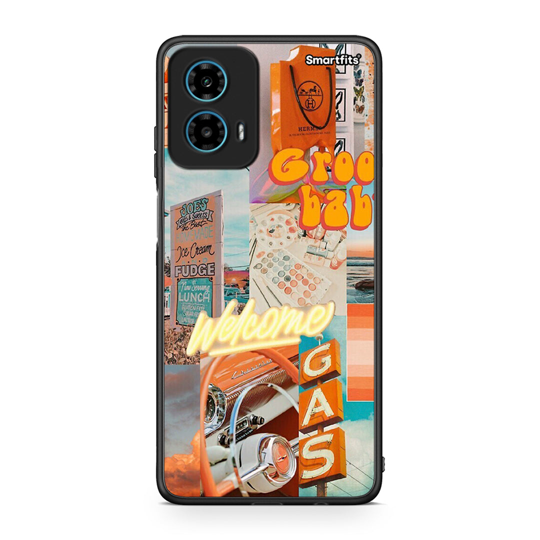 Motorola G34 5G Groovy Babe Θήκη Αγίου Βαλεντίνου από τη Smartfits με σχέδιο στο πίσω μέρος και μαύρο περίβλημα | Smartphone case with colorful back and black bezels by Smartfits