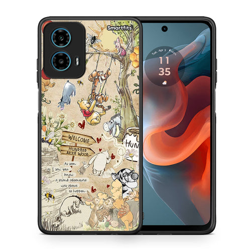 Θήκη Motorola G34 5G Happy Friends από τη Smartfits με σχέδιο στο πίσω μέρος και μαύρο περίβλημα | Motorola G34 5G Happy Friends case with colorful back and black bezels