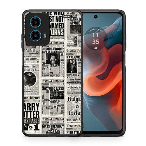 Θήκη Motorola G34 5G Harry Paper από τη Smartfits με σχέδιο στο πίσω μέρος και μαύρο περίβλημα | Motorola G34 5G Harry Paper case with colorful back and black bezels