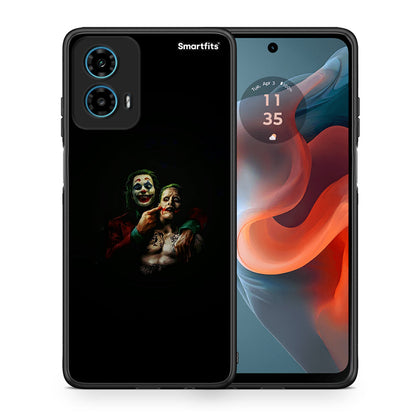 Θήκη Motorola G34 5G Clown Hero από τη Smartfits με σχέδιο στο πίσω μέρος και μαύρο περίβλημα | Motorola G34 5G Clown Hero case with colorful back and black bezels