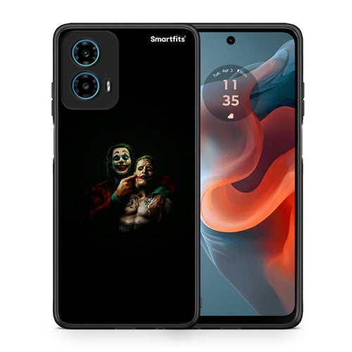 Θήκη Motorola G34 5G Clown Hero από τη Smartfits με σχέδιο στο πίσω μέρος και μαύρο περίβλημα | Motorola G34 5G Clown Hero case with colorful back and black bezels