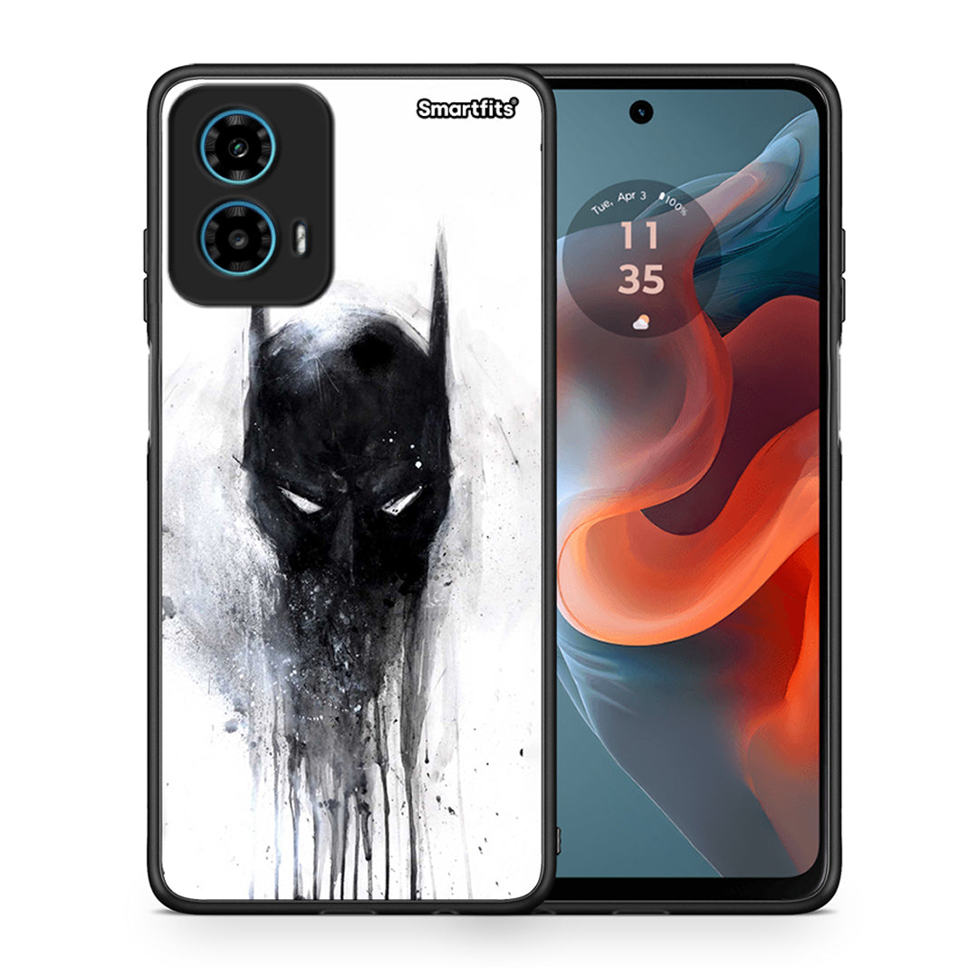Θήκη Motorola G34 5G Paint Bat Hero από τη Smartfits με σχέδιο στο πίσω μέρος και μαύρο περίβλημα | Motorola G34 5G Paint Bat Hero case with colorful back and black bezels