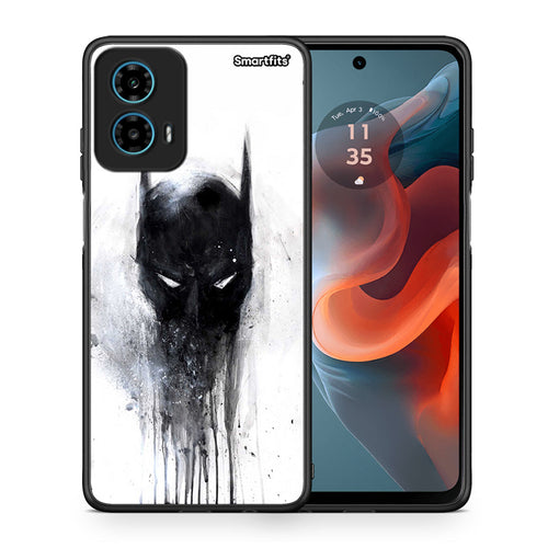 Θήκη Motorola G34 5G Paint Bat Hero από τη Smartfits με σχέδιο στο πίσω μέρος και μαύρο περίβλημα | Motorola G34 5G Paint Bat Hero case with colorful back and black bezels