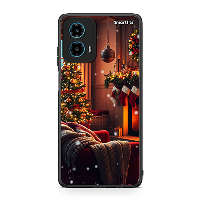 Motorola G34 5G Home For Christmas θήκη από τη Smartfits με σχέδιο στο πίσω μέρος και μαύρο περίβλημα | Smartphone case with colorful back and black bezels by Smartfits