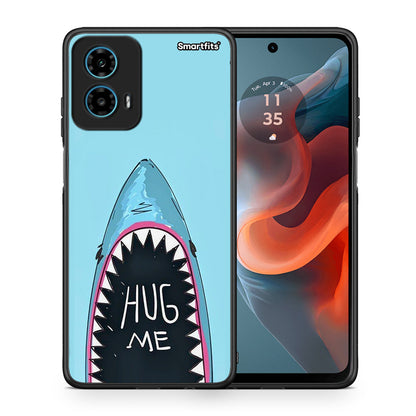 Θήκη Motorola G34 5G Hug Me από τη Smartfits με σχέδιο στο πίσω μέρος και μαύρο περίβλημα | Motorola G34 5G Hug Me case with colorful back and black bezels