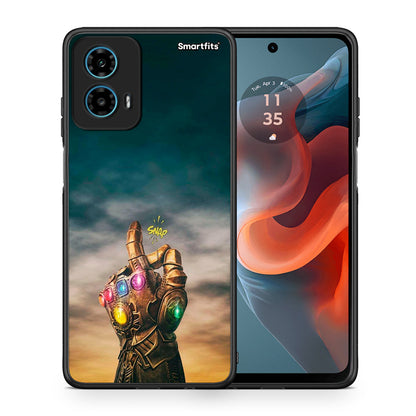 Θήκη Motorola G34 5G Infinity Snap από τη Smartfits με σχέδιο στο πίσω μέρος και μαύρο περίβλημα | Motorola G34 5G Infinity Snap case with colorful back and black bezels