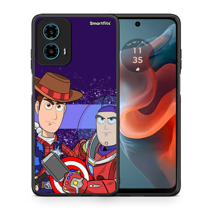 Θήκη Motorola G34 5G Infinity Story από τη Smartfits με σχέδιο στο πίσω μέρος και μαύρο περίβλημα | Motorola G34 5G Infinity Story case with colorful back and black bezels