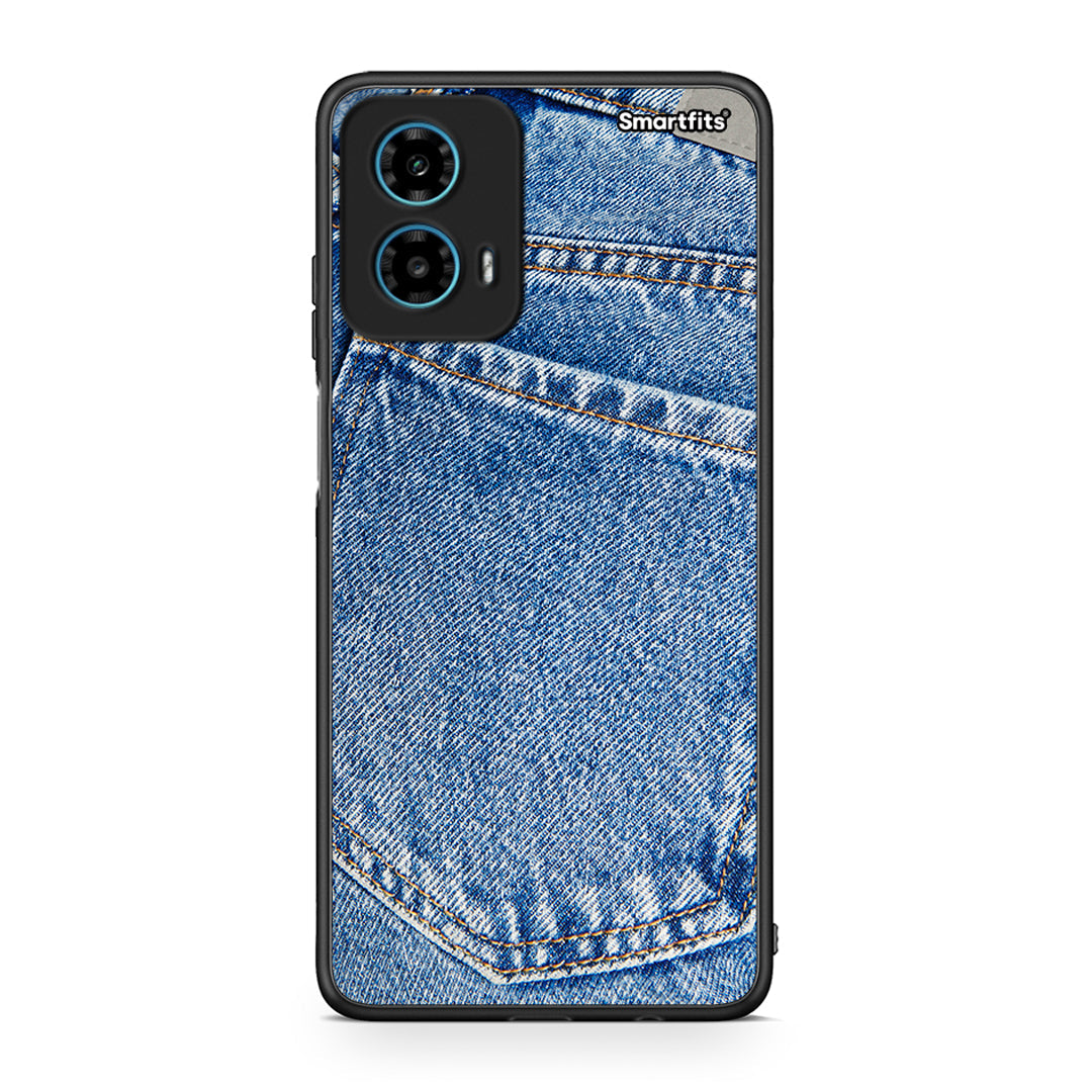 Motorola G34 5G Jeans Pocket θήκη από τη Smartfits με σχέδιο στο πίσω μέρος και μαύρο περίβλημα | Smartphone case with colorful back and black bezels by Smartfits