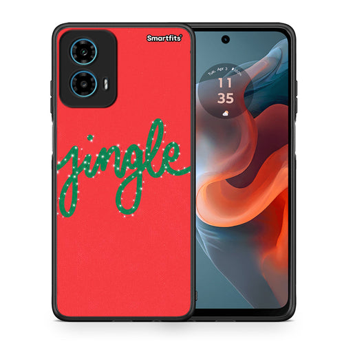 Θήκη Motorola G34 5G Jingle Xmas από τη Smartfits με σχέδιο στο πίσω μέρος και μαύρο περίβλημα | Motorola G34 5G Jingle Xmas case with colorful back and black bezels