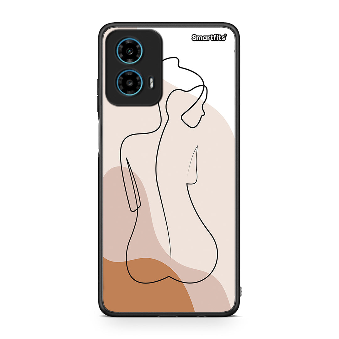 Motorola G34 5G LineArt Woman θήκη από τη Smartfits με σχέδιο στο πίσω μέρος και μαύρο περίβλημα | Smartphone case with colorful back and black bezels by Smartfits