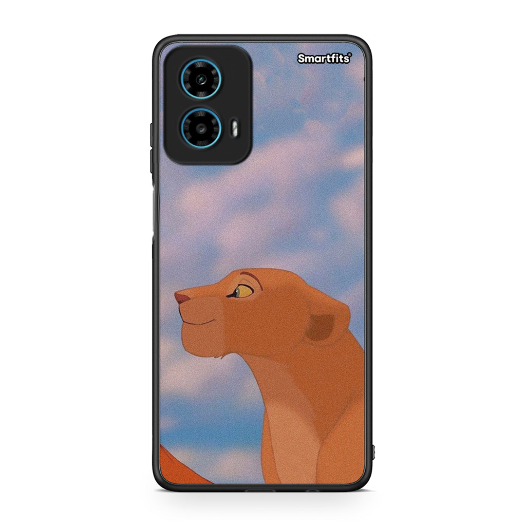 Motorola G34 5G Lion Love 2 Θήκη Αγίου Βαλεντίνου από τη Smartfits με σχέδιο στο πίσω μέρος και μαύρο περίβλημα | Smartphone case with colorful back and black bezels by Smartfits