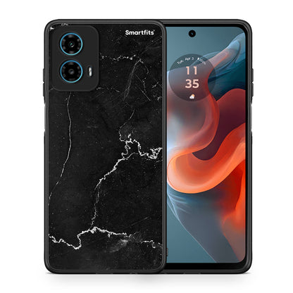 Θήκη Motorola G34 5G Marble Black από τη Smartfits με σχέδιο στο πίσω μέρος και μαύρο περίβλημα | Motorola G34 5G Marble Black case with colorful back and black bezels