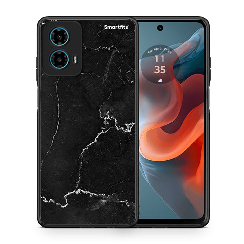 Θήκη Motorola G34 5G Marble Black από τη Smartfits με σχέδιο στο πίσω μέρος και μαύρο περίβλημα | Motorola G34 5G Marble Black case with colorful back and black bezels