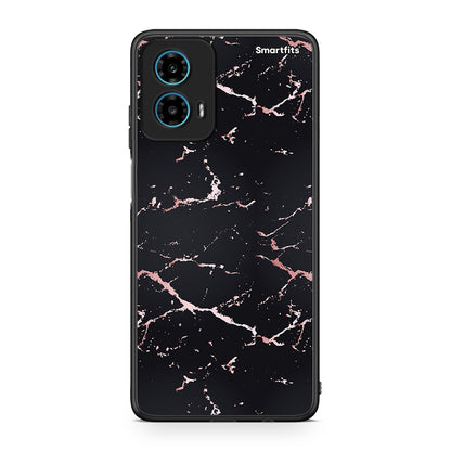 4 - Motorola G34 5G Black Rosegold Marble case, cover, bumper